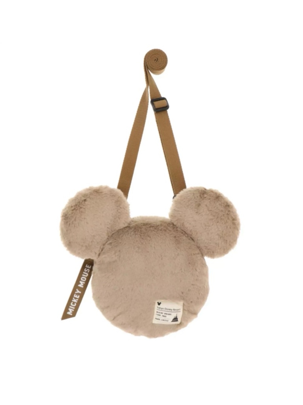 Tokyo Disney Resort Plush Mickey Mouse Ear Crossbody Bag